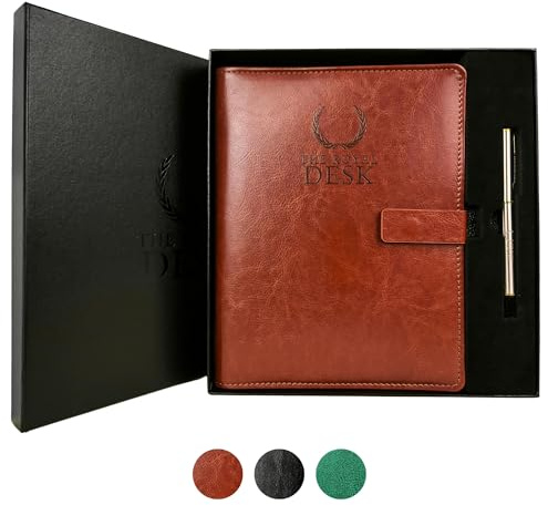 Terminplaner 2025, Wochenansicht, vertikal, 6 Ringe, veganes Leder und Hardcover, inklusive Stift, mobiler Wochenplaner, A5, cremefarben, Tagesplaner für 365 Tage (Terrakotta)