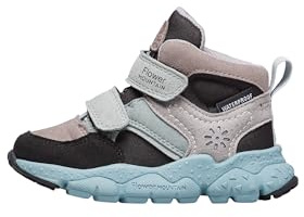 Naturino Sneaker alte in ecopelle e tessuto tecnico, Grigio-Celeste 27