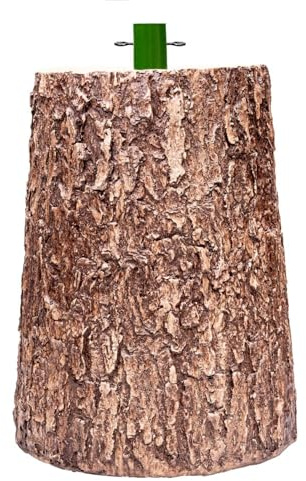 Nataland Base Tronco per Albero di Natale con Effetto Legno Naturale, Supporto Decorativo Robusto e Stabile con Aggancio Universale per Alberi Fino A 270 cm