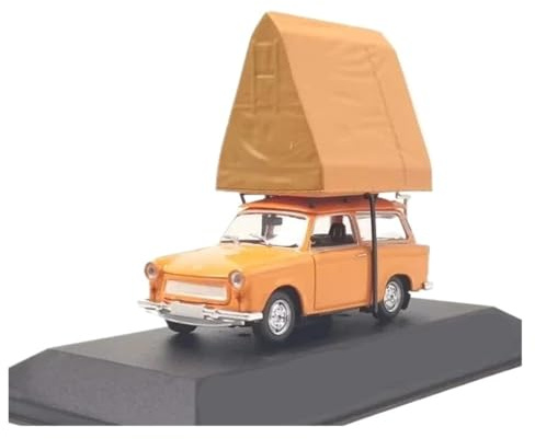 JIAYUNEU 1:43 für Trabant 601 Alloy Camper Statisches Druckguss-Automodell dekorative Ornamente Büro Zimmerdeko