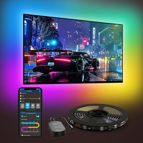 Govee Retroilluminazione LED RGBIC per TV, 4,6M, per TV da 70-80 Pollici | Bluetooth e Wi-Fi, funziona con Alexa e Google Assistant, 11 modalità musicali, 219+ Modalità Scena