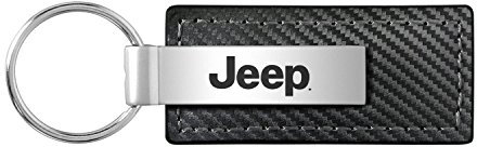 Au-TOMOTIVE GOLD, INC Jeep Cherokee Schlüsselanhänger aus Karbonfaser-Textur, Leder, Schwarz, 2,5 x 8,9 cm, Schwarz , 1 x 3-1/4.