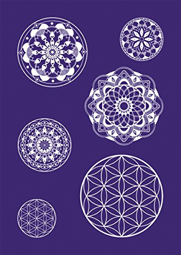 Rayher 45092000 Mandala Schablone, A4, inkl. Rakel