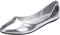 ANUFER Damen Ballerinas Spitze Zehe Mikrofaserleder Schlüpfen Kleid Pumpt Schuhe Silber SN020536 EU39.5
