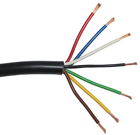 Lumonic 100m FLRYY Fahrzeugkabel 7 adrig I Fahrzeugleitung mit Kabelquerschnitt 7x 1,5mm² I Kabel Anhänger 7 polig, Anhängerkabel mehradrig