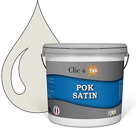 POK SATIN : Peinture Satin Lessivable Lin Clair 100m² - 10L