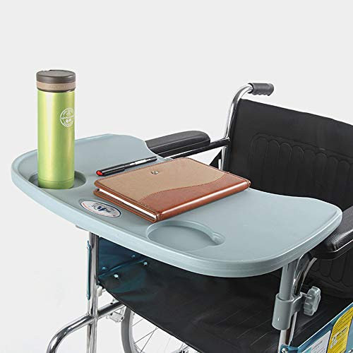 GHzzY Table de Plateau de Tour de Fauteuil Roulant - Accessoires de Fauteuil Roulant pour Manger, Lire et se Reposer - Bureau Universel à Plateaux avec Porte-gobelet