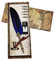 Aokuy Feather Quill Stylos,Stylo plume vintage, Vintage avec avec 5 Plumes de Rechange, Encre, Porte-stylo