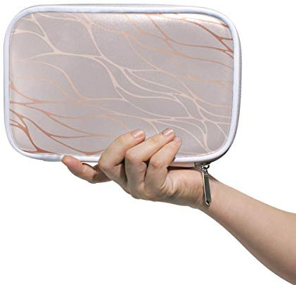 RXYY Pencil Case Rose Gold Marble Texure, Holder Pencil Bag Zipper Stationery Travel Pouch Bag Organizer Brush Cosmetic Pen Bag for School Girls Boys