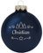 Deitert Weihnachtskugel mit Namen oder Wunschtext graviert, Ø 8cm, personalisierte Christbaumkugel aus Glas (glänzend), individueller Weihnachtsbaumschmuck mit Gravur, Tannen-Motiv, Blau