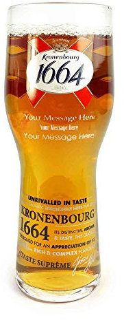 Kronenbourg 1664 Verre à bière avec gravure personnalisable
