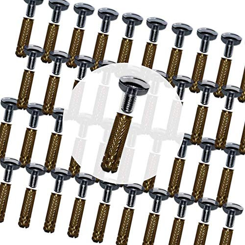 PisciHogar | Tornillos de Anclaje para Cobertor, Lona, Cubierta de Piscina | Incluye Tornillo de Acero + Taco latón + “Expansor” Allen de Acero | Ø 10 mm | Pack de (40 Uds)