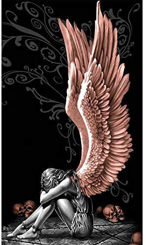 DIY 5D Diamant Painting Full Groß Malerei Engel Flügel Kreuzstich Stickerei Vollbohrer Mosaik Kit Deko Handarbeiten 40x80cm (03)
