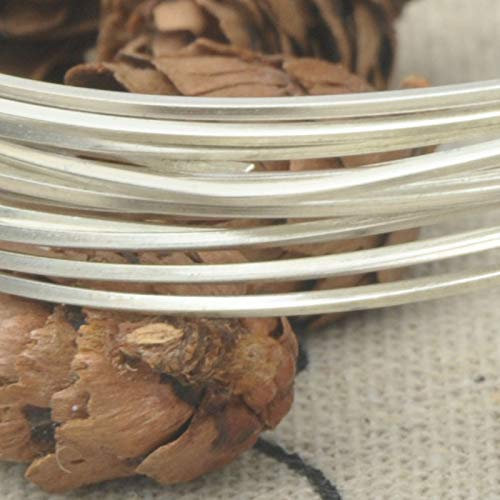 JINGERL 0.55x1.2mm Alambre de plata Sólido 999 Alambre cuadrado rectangular de plata esterlina for joyería DIY, plateado de esterlina Hallazgos de alambre