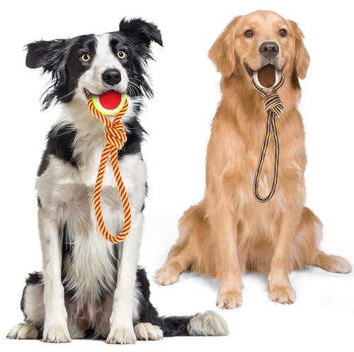 Nobleza - Cuerda de Juguete para Perros 2 Pack, beneficiosa para la Salud Mental del Perro,la Salud Dental y la Limpieza de los Dientes, Tipo de Perros, 28cm