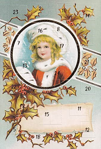 Nostalgische Adventskalenderkarten 5 Stück Weihnachten Adventskarte