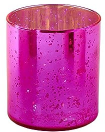 Gift Company Rapsody Windlicht, Teelichthalter, Kerzenhalter, Glas, Neon Fuchsia, H 9 cm, 1097201015