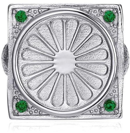 BOBIJOO Jewelry - Enorme Bague Chevalière Homme Gitan Niglo Drapeau Voyageur Acier Inoxydable Argent Vert Emeraude - 71 (13 US)