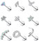 Morfetto 16G Knorpel Ohrstecker für Frauen 316L Edelstahl Schraube Flache Rückseite Ohrringe Schmetterling Mond Blume Opal Knorpel Tragus Daith Helix Piercing Ohrringe