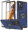 KANSi Hülle für Xiaomi 11T PRO 5G / Xiaomi 11T 5G, Schutzfolie [2 Stück] Silikon TPU Hart PC Handy Hüllen 360 Grad Drehbar Ringhalter Bumper Stoßdämpfung Schutzhülle - Blau