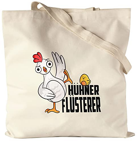 Hey!Print Hühner-Flüsterer Jutebeutel Stoffbeutel Canvas Huhn-Fans Bauernhof Chicken Hühnerhof Geschenkidee