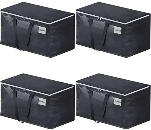 FabSpace Umzugstaschen, strapazierfähig, mit starken Reißverschlüssen und Griffen, zusammenklappbar, Aufbewahrungsboxen für Packen und Umzug, 93 L, 4er-Set