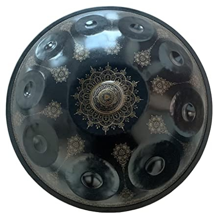 Handpan Steel Drum 22 Zoll Stahl Handtrommel, Drum Handtrommel Handgemachtes Heilendes Musikinstrument Mit Weicher Handpan-Tasche,Handpan-Schlägel, Staubfreie Tücher 10Notes