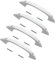 TERF® D-Shape Front Fix Pull Handle 100mm (4 inch) White Plastic Including Fixing Screw for Kitchen Cupboard Cabinet Drawer Wardrobe Door Pull Handle - Pack of 4
