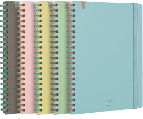 KOKUYO Sooofa Weiches Ring-Notizbuch, 0,2 Zoll (4 mm) Karoraster, 80 Blatt, A5-Verformung, Set aus 5 Farben, Japan-Import (SU-SV738S4)