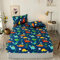 Lanqinglv Spannbettlaken 140x200 cm Kinder Jungen Blau Dinosaurier Muster Matratzenschoner Spannbetttuch aus Mikrofaser - Bettlaken Spannbettlaken für Boxspringbett,Matratze bis 30 cm höhe