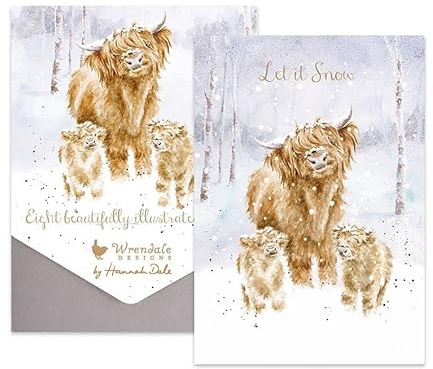 Wrendale Designs Weihnachtskarten Let It Snow, 8 Stück