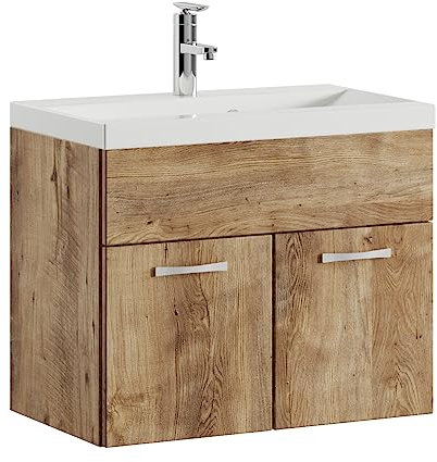 Badplaats B.V. Mueble de baño Montreal Conjunto 01 60 x 35 cm - Roble Castaño - Mueble de baño con Lavabo