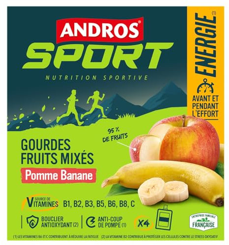 ANDROS Etui Gourdes Fruits Mixés Pomme/Banane 4x90g