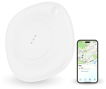 Ksix MyTag Objektfinder, kompatibel mit iOS und Apple-Suche, Schlüssel- und Kofferfinder, integrierter Lautsprecher mit Alarm, IP66 wasserdicht, 1 Jahr Laufzeit, austauschbare Batterie, Weiß