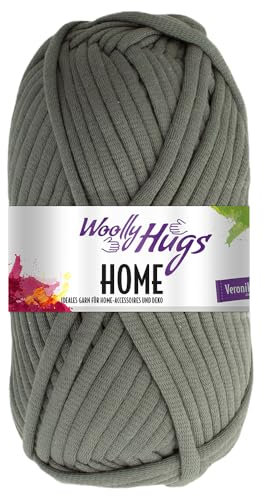 Frida's Wollhaus Woolly Hugs 100 g Home Textilgarn Baumwolle Korb Untersetzer Muschel 16 Farben (95 | Grau)