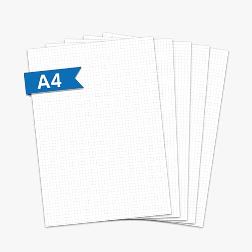Primus Print Notizblöcke - 5er Set - A4 kariert - 80g Papier - Schreibblock, im Set erhältlich (5, kariert)