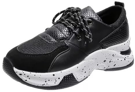 ticticlily Damen Sneakers Laufschuhe Mit Dämpfung Sneakers Straßenlaufschuhe Fashion Fitness Schuhe Atmungsaktiv Leichte B Schwarz 38 EU