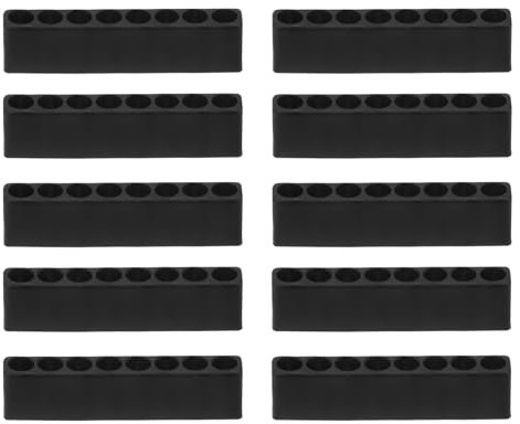 QUARKZMAN 10pz Porta Punte Avvitatore Organizer 65x9.5x16mm Custodia in Plastica per Trapano Esagonale a 8 Fori per Qualsiasi Punta per Cacciavite in Metallo da 1/4 in Metallo