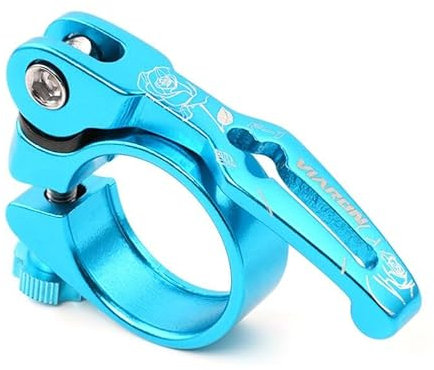 Inovey Mountainbike Schnellspanner Sattelklemme 31,8/34,9Mm Außendurchmesser Rennrad Aluminiumlegierung Sattelstangenklemme- blau- 31.8mm