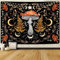 Alishomtll Vintage Pilz Wandteppich, Mond Ahornblatt Botanical Schwarz und Gold Wandbehang, Natürliche Florale Ästhetik Dekorative Bunte Wandtuch, Schlafzimmer Wohnheim 210x150cm