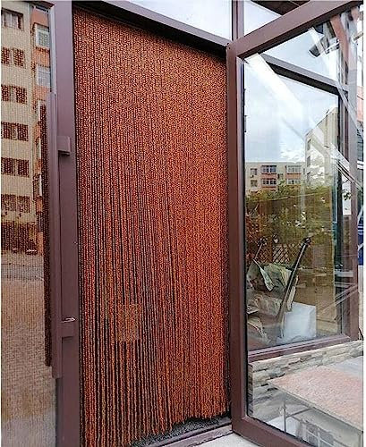 Door Curtain Hanging Wooden Beaded Door Curtain Screen,Bamboo Bead Curtain For Doorway,Bamboo Door Beads Handmade Room Divider Window Hallway Entrance Wall Closet Bedroom Decor (120 Strands 120X210Cm