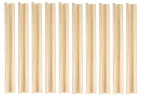 LNQ LUNIQI Domino Game Holder, 10pcs Domino Tray Wood, Wooden Domino Stand, Domino Racks, Domino Holder for Domino Tiles Mexican Train Mahjong Game (Light Wood Color)