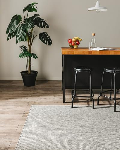 benuta Basic In- & Outdoor Teppich Iowa - Hellgrau 200x300 cm - Boho Jute-Look - Wetterfest & UV-beständig für Balkon, Terrasse, Garten, Küchenteppich & Wohnzimmerteppich - Strapazierfähig & Robust