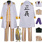 Anime One Piece Borsalino Cosplay Kostüm Outfit Portgas D Ace Rollenspiel Uniform Mantel Hemd Hose Komplettset Halloween Karneval Party Dress Up Anzug für Männer Jungen (L)