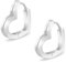 KRKC&CO Herz Ohrringe Creolen Silber 925, Damen Ohrringe Herz Form, Hypoallergen Antiallergisch Baumeln Klappcreolen Kreolen Huggie 15mm, Geburtstag Geschenke für Frau Mädchen, Silber