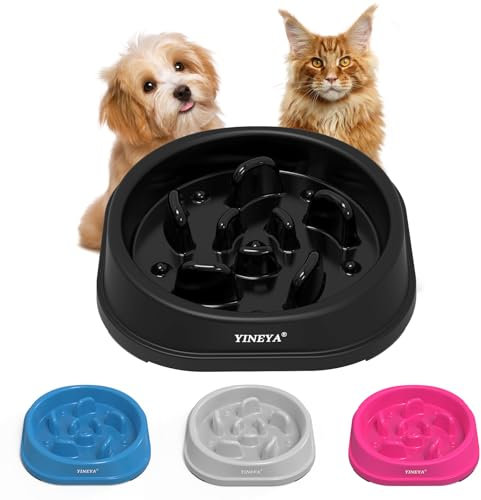 YINEYA 1 Stück Hundenapf Set, 1 Cups Anti Schling Napf Katze, Labyrinth Antischlingnapf Katze Schlingnapf Hunde, Futternapf und Fressnapf Anti Schlabber für Hunde und Katzen, Hundezubehör, Klein