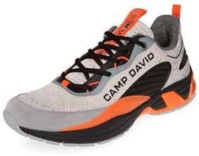 Camp David Herren Premium Sneaker im Knit-Design mit 3D-Rubber-Elementen Shell/Black 46