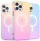 ORNARTO Compatible with iPhone 13 Pro Max for MagSafe Case,Shockproof Protective Rainbow Case,Wireless Charging Magnetic Phone Cases Iridescent Cover 6.7 inch-Sunset