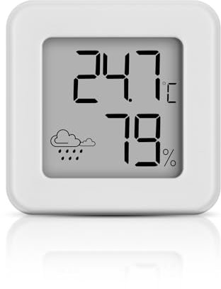 Digitales Mini-Thermometer Hygrometer Innen, luftfeuchtigkeitsmesser, Raumtemperatur-Monitor und Feuchtigkeitsmesser, Temperatur- und Feuchtigkeitsmesser (weiß-1-teilig)