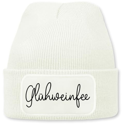 Prozente Momente Glühweinfee - Beanie | Strickmütze | Wollmütze | Beanie mit Druck | lustige Sprüche | Apres-Ski | Winter
